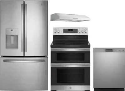 4 Piece Package Includes Refrigerator, Range, Hood And Dishwasher