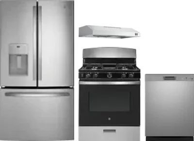 4 Piece Package Includes Refrigerator, Range, Hood And Dishwasher