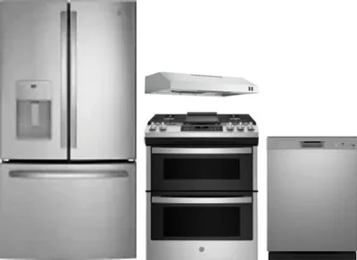 4 Piece Package Includes Refrigerator, Range, Hood And Dishwasher