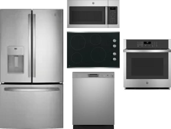 5 Piece Package Includes Refrigerator, Cooktop, Wall Oven, Microwave And Dishwasher