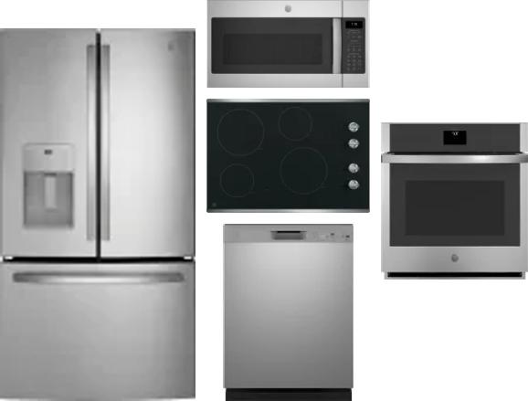 5 Piece Package Includes Refrigerator, Cooktop, Wall Oven, Microwave And Dishwasher
