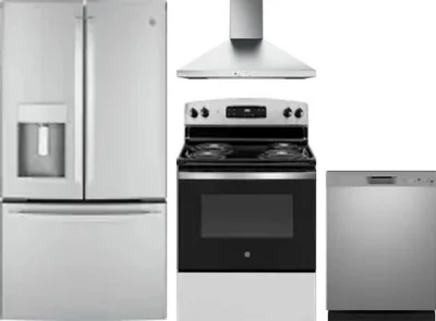 4 Piece Package Includes Refrigerator, Range, Hood And Dishwasher
