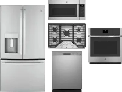 5 Piece Package Includes Refrigerator, Cooktop, Wall Oven, Microwave And Dishwasher