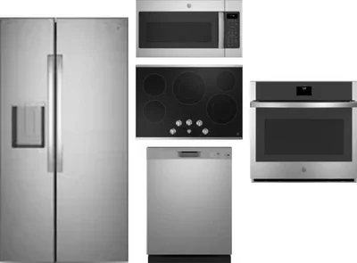 5 Piece Package Includes Refrigerator, Cooktop, Wall Oven, Microwave And Dishwasher