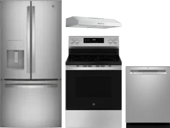 4 Piece Package Includes Refrigerator, Range, Hood And Dishwasher