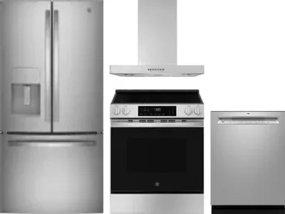 4 Piece Package Includes Refrigerator, Range, Hood And Dishwasher