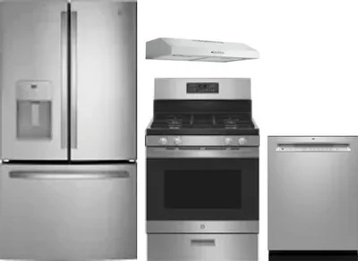 4 Piece Package Includes Refrigerator, Range, Hood And Dishwasher