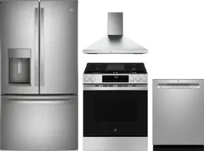 4 Piece Package Includes Refrigerator, Range, Hood And Dishwasher