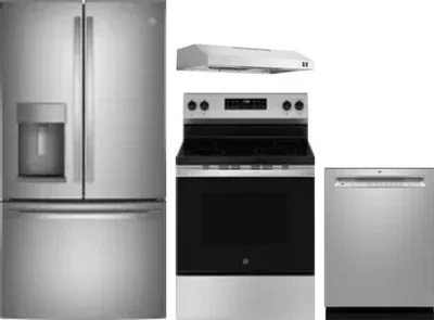 4 Piece Package Includes Refrigerator, Range, Hood And Dishwasher