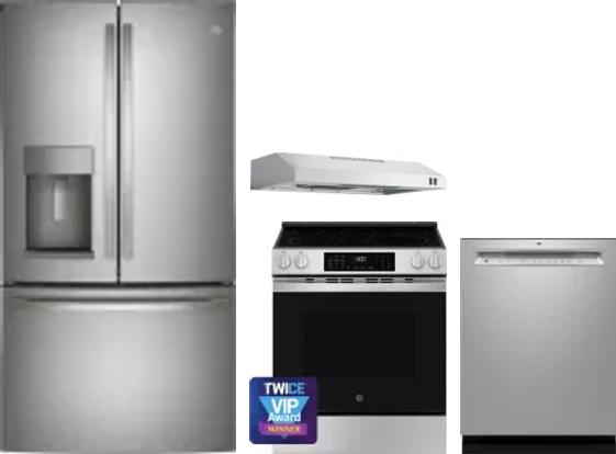 4 Piece Package Includes Refrigerator, Range, Hood And Dishwasher