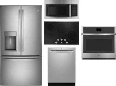 5 Piece Package Includes Refrigerator, Cooktop, Wall Oven, Microwave And Dishwasher