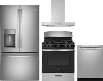 4 Piece Package Includes Refrigerator, Range, Hood And Dishwasher