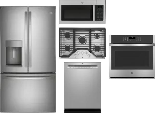 5 Piece Package Includes Refrigerator, Cooktop, Wall Oven, Microwave And Dishwasher