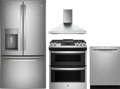 4 Piece Package Includes Refrigerator, Range, Hood And Dishwasher