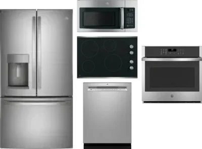 5 Piece Package Includes Refrigerator, Cooktop, Wall Oven, Microwave And Dishwasher