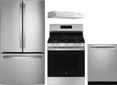 4 Piece Package Includes Refrigerator, Range, Hood And Dishwasher