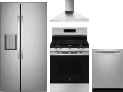 4 Piece Package Includes Refrigerator, Range, Hood And Dishwasher