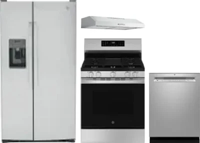 4 Piece Package Includes Refrigerator, Range, Hood And Dishwasher