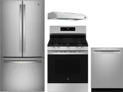 4 Piece Package Includes Refrigerator, Range, Hood And Dishwasher
