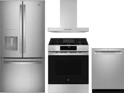 4 Piece Package Includes Refrigerator, Range, Hood And Dishwasher