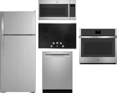 5 Piece Package Includes Refrigerator, Cooktop, Wall Oven, Microwave And Dishwasher