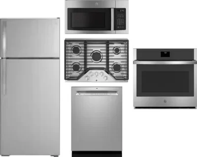 5 Piece Package Includes Refrigerator, Cooktop, Wall Oven, Microwave And Dishwasher