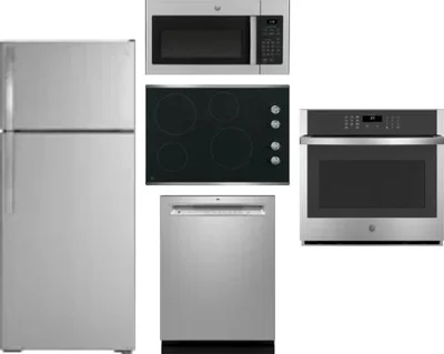 5 Piece Package Includes Refrigerator, Cooktop, Wall Oven, Microwave And Dishwasher