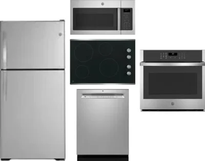 5 Piece Package Includes Refrigerator, Cooktop, Wall Oven, Microwave And Dishwasher