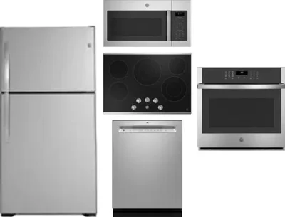 5 Piece Package Includes Refrigerator, Cooktop, Wall Oven, Microwave And Dishwasher