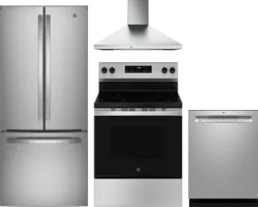 4 Piece Package Includes Refrigerator, Range, Hood And Dishwasher