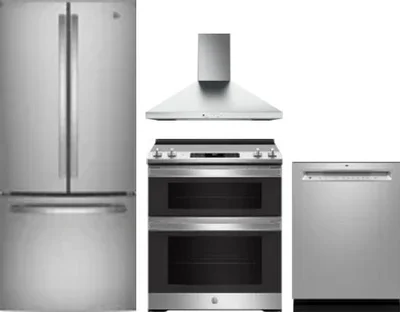 4 Piece Package Includes Refrigerator, Range, Hood And Dishwasher