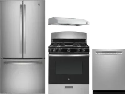 4 Piece Package Includes Refrigerator, Range, Hood And Dishwasher