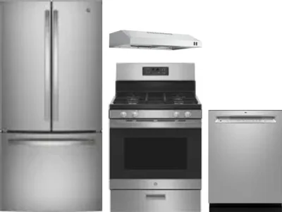 4 Piece Package Includes Refrigerator, Range, Hood And Dishwasher