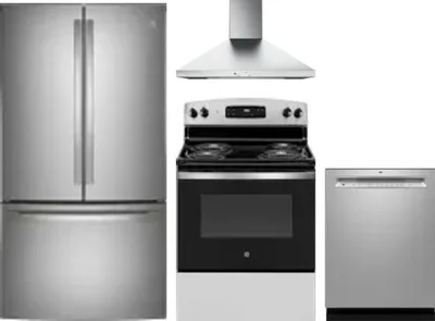 4 Piece Package Includes Refrigerator, Range, Hood And Dishwasher