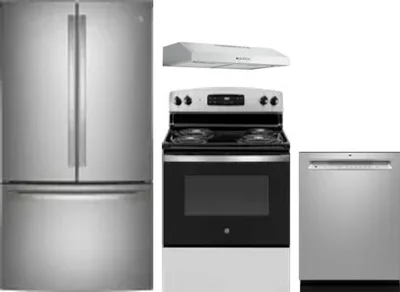 4 Piece Package Includes Refrigerator, Range, Hood And Dishwasher