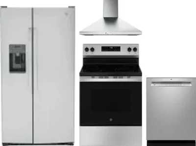 4 Piece Package Includes Refrigerator, Range, Hood And Dishwasher