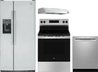 4 Piece Package Includes Refrigerator, Range, Hood And Dishwasher