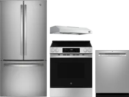 4 Piece Package Includes Refrigerator, Range, Hood And Dishwasher