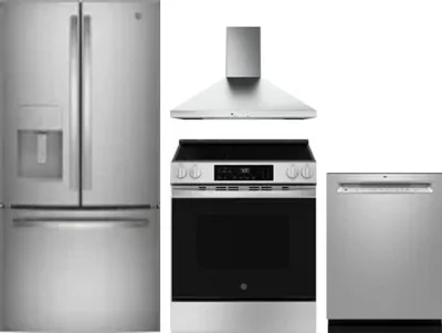 4 Piece Package Includes Refrigerator, Range, Hood And Dishwasher