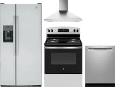 4 Piece Package Includes Refrigerator, Range, Hood And Dishwasher