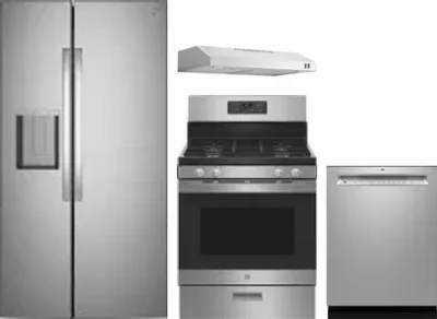 4 Piece Package Includes Refrigerator, Range, Hood And Dishwasher
