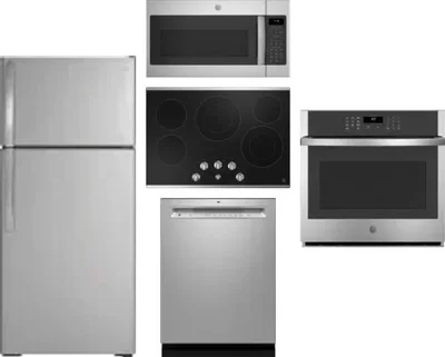 5 Piece Package Includes Refrigerator, Cooktop, Wall Oven, Microwave And Dishwasher