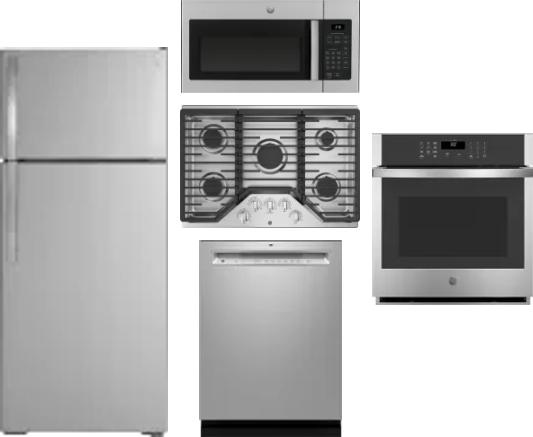 5 Piece Package Includes Refrigerator, Cooktop, Wall Oven, Microwave And Dishwasher