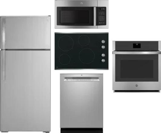 5 Piece Package Includes Refrigerator, Cooktop, Wall Oven, Microwave And Dishwasher