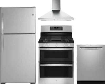 4 Piece Package Includes Refrigerator, Range, Hood And Dishwasher