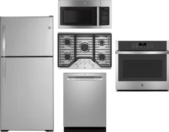 5 Piece Package Includes Refrigerator, Cooktop, Wall Oven, Microwave And Dishwasher