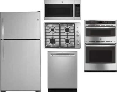 5 Piece Package Includes Refrigerator, Cooktop, Wall Oven, Microwave And Dishwasher