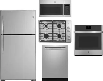 5 Piece Package Includes Refrigerator, Cooktop, Wall Oven, Microwave And Dishwasher