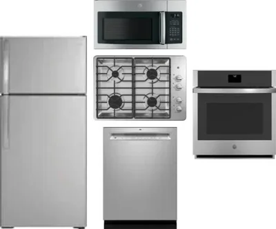 5 Piece Package Includes Refrigerator, Cooktop, Wall Oven, Microwave And Dishwasher