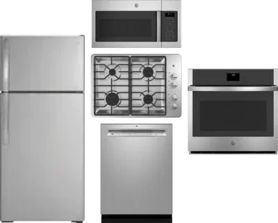 5 Piece Package Includes Refrigerator, Cooktop, Wall Oven, Microwave And Dishwasher